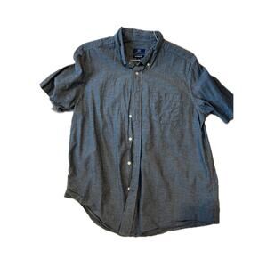 George Blue Short Sleeve Button Down Shirt Mens L